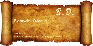 Brandt Dávid névjegykártya